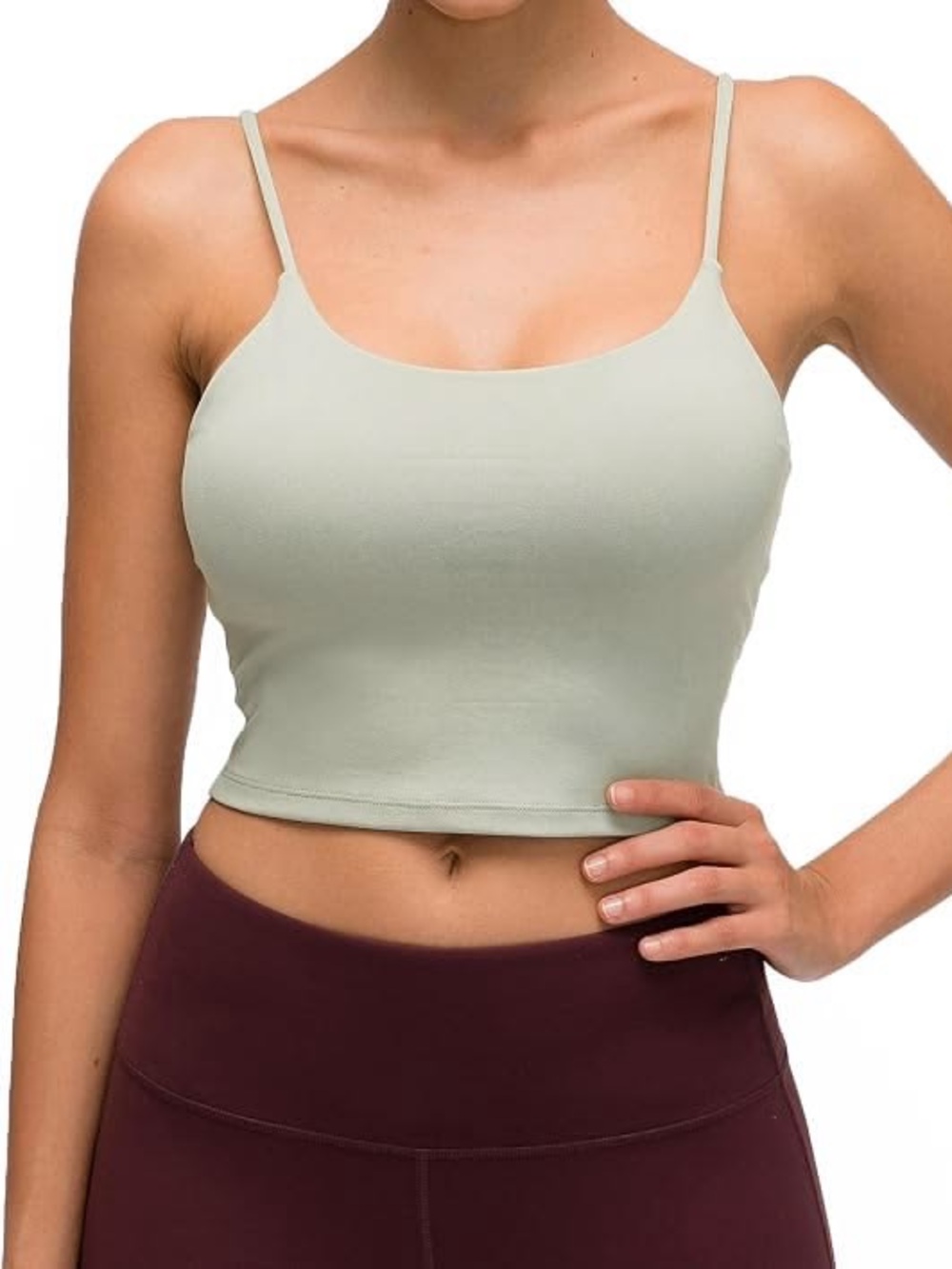 Amazon Sage Cropped Spaghetti Strap Sports Bra Tank